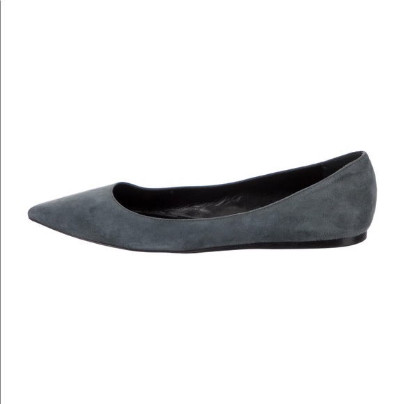 Acne Studios Grey Suede Pointed Toe Flats - Picture 5 of 5